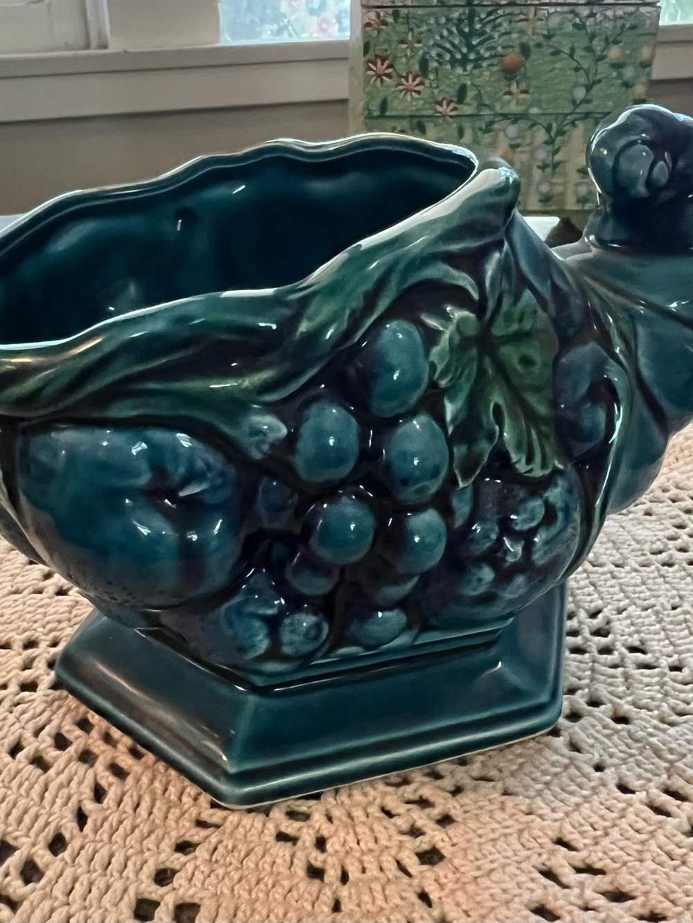 Vintage Inarco Ceramic Fruit Motif Planter EUC